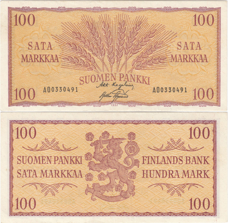 100 Markkaa 1957 AO0330491